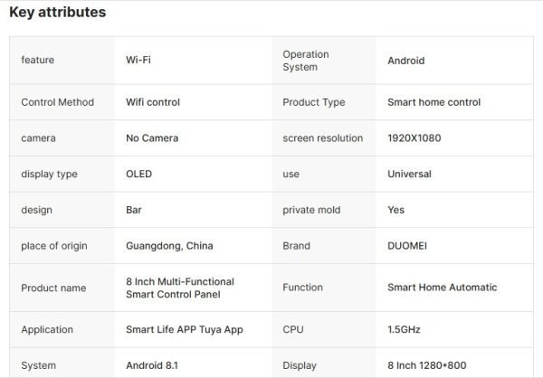 Smart control panle-8 inch - صورة 2